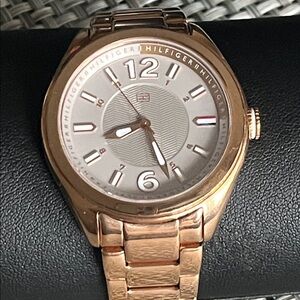 Tommy Hilfiger Rose Gold Watch with White Dial